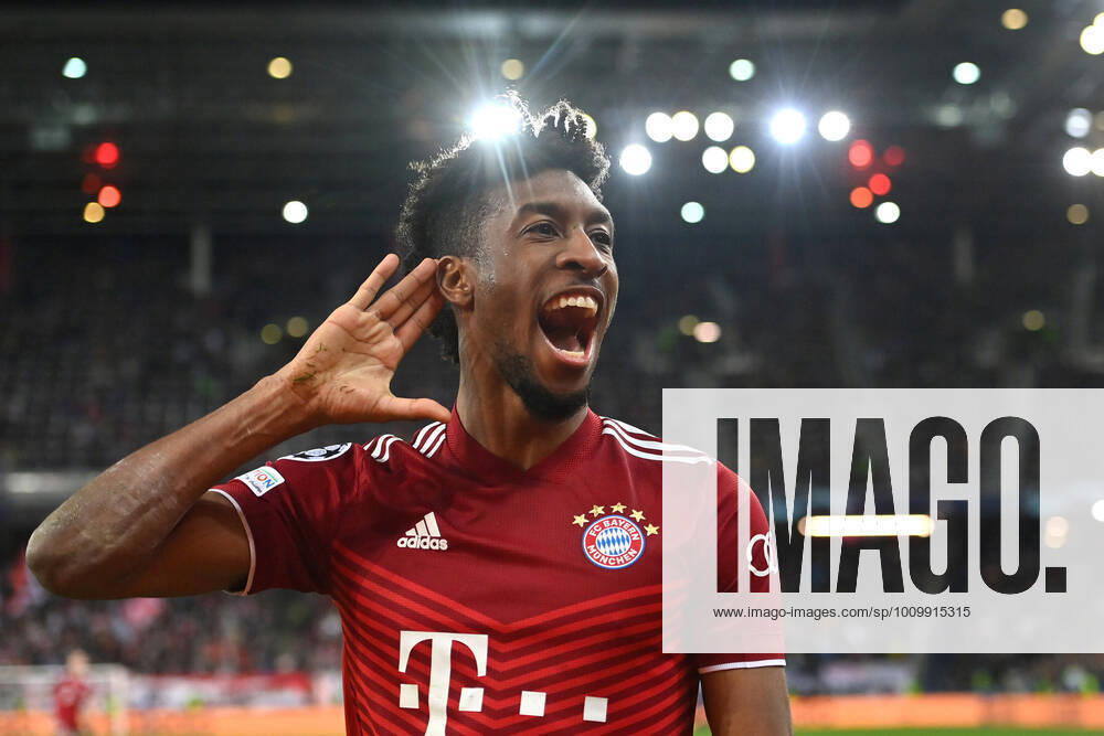 KW 07 Torjubel Kingsley COMAN (Bayern Muenchen) nach Tor zum 1-1 mit Jubel,Freude,Begeisterung,Aktion. Fussball Champions League Achtelfinale RB Salzburg - FC Bayern Muenchen 1-1, am 16.02.2022 ,Red Bull Arena Salzburg,