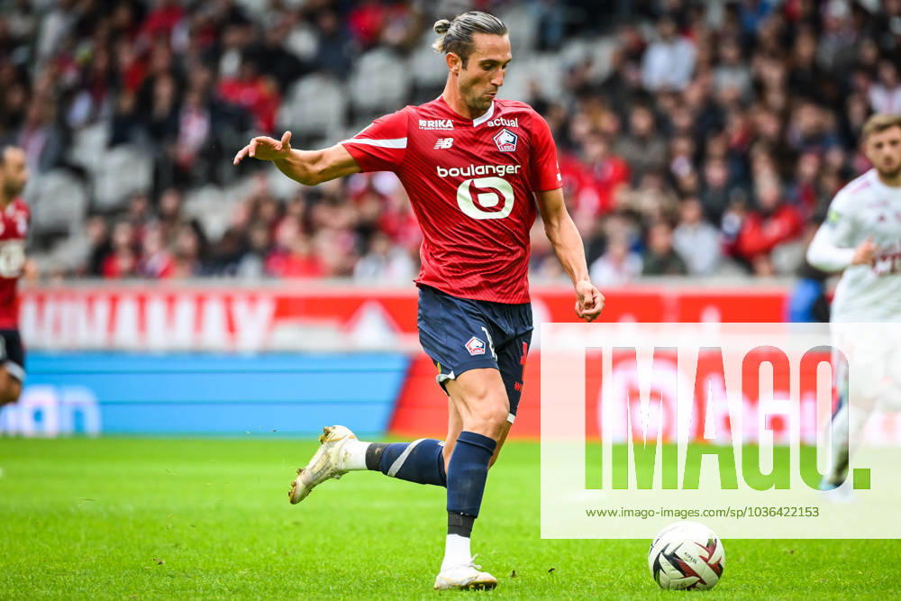Yusuf YAZICI of Lille during the Ligue 1 match between Lille OSC (LOSC) and Stade Brestois (Brest) at Pierre Mauroy Stadium on October 22, 2023 in Villeneuve-d Ascq near Lille, France. Villeneuve-d Ascq France - ZUMAm308 20231022_zsp_m308_023