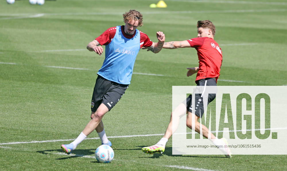 VfB Stuttgart Training Deutschland, Stuttgart, 29.04.2025, Fussball, Bundesliga, VfB Stuttgart Training: v.l. Nick Woltemade, Ramon Hendriks.