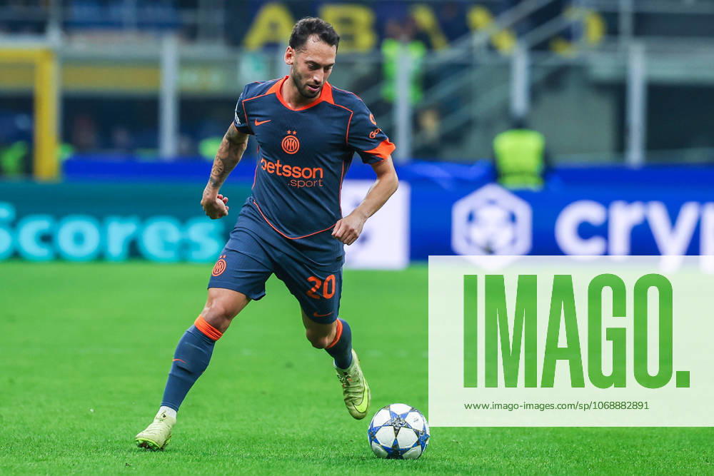 Hakan Calhanoglu of FC Internazionale seen in action during UEFA Champions League 2025 26 League Phase - Matchday 4 football match between FC Internazionale and FC Kairat Almaty at San Siro Stadium in Milan Italy on 05 November 2025. Milan Stadio Giuseppe Meazza Milan Italy