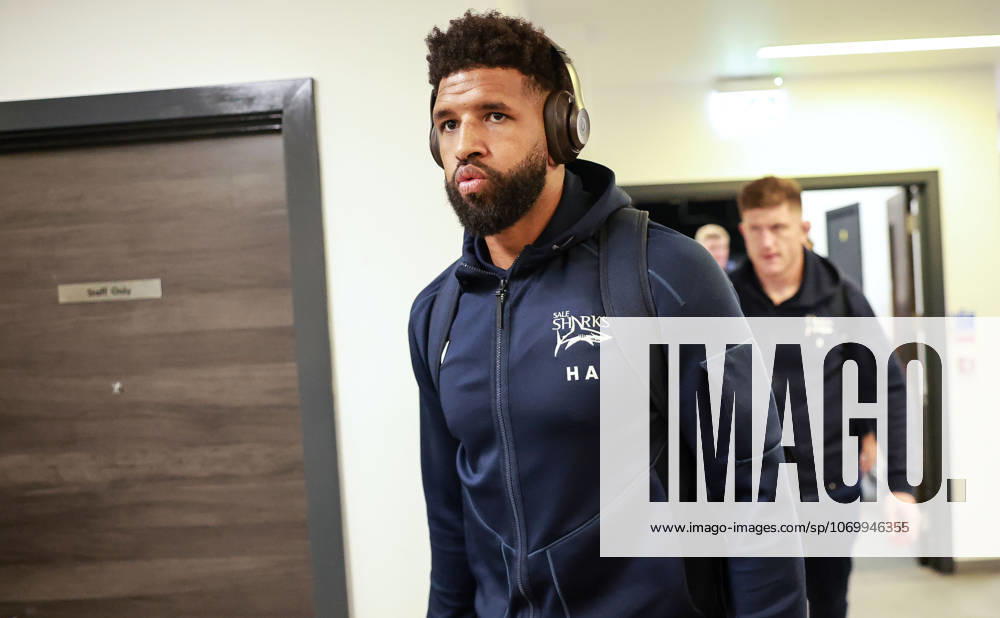 Investec Champions Cup Round 1, Salford Community Stadium, England 5 12 2025 Sale Sharks vs Glasgow Warriors Sale Sharks Hyron Andrews arrives Hyron Andrews arrives 5 12 2025