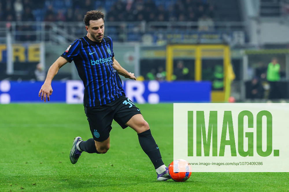 Hakan Calhanoglu of FC Internazionale seen in action during Coppa Italia 2025 26 football match between FC Internazionale and Venezia FC at San Siro Stadium in Milan Italy on 04 December 2025. Milan Stadio Giuseppe Meazza Milan Italy