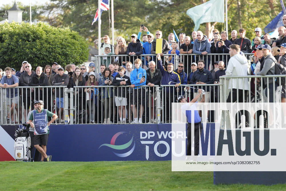 SUTTON COLDFIELD, ENGLAND - AUG 28: Marco Penge (ENG) plays from the first tee during Round 2 at the 2026 Husqvarna British Masters at The Belfry, Sutton Coalfield on August 28, 2026 in Warwickshire, England The 2026 Husqvarna British Masters