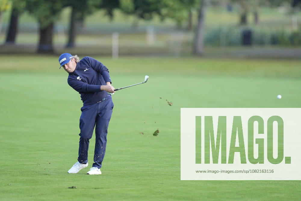 SUTTON COLDFIELD, ENGLAND - AUG 30: Oliver Lindell (FIN) plays from the eighteenth fairway during the delayed Round 3 at the 2026 Husqvarna British Masters at The Belfry, Sutton Coalfield on August 30, 2026 in Warwickshire, England The 2026 Husqvarna British Masters