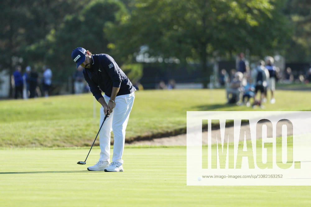 SUTTON COLDFIELD, ENGLAND - AUG 30: Angel Hidalgo (ESP) putts on the eighteenth green during the delayed Round 3 at the 2026 Husqvarna British Masters at The Belfry, Sutton Coalfield on August 30, 2026 in Warwickshire, England The 2026 Husqvarna British Masters