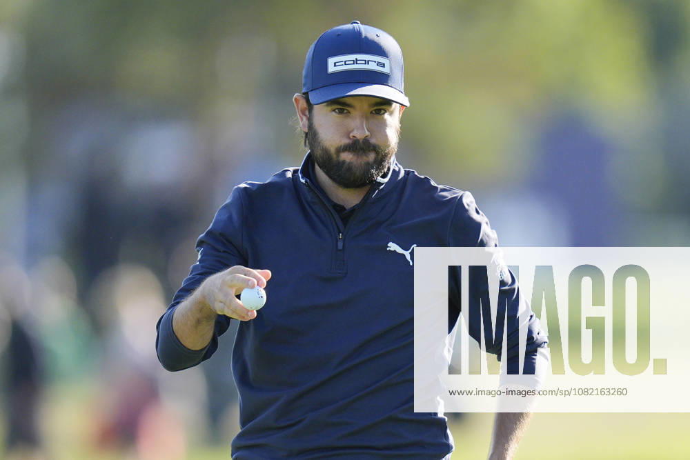 SUTTON COLDFIELD, ENGLAND - AUG 30: Angel Hidalgo (ESP) reacts after holing a putt on the 18th green during the delayed Round 3 at the 2026 Husqvarna British Masters at The Belfry, Sutton Coalfield on August 30, 2026 in Warwickshire, England The 2026 Husqvarna British Masters