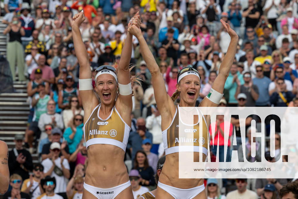 German Beach Championship - Deutsche Beachvolleyball Meisterschaft Dortmund, Germany 30.08.2026 DORTMUND, GERMANY - AUGUST 30: Deutsche Meister: Sandra Ittlinger (Player 1, Eintracht Spontent e.V.), Kim van de Velde (Player 2, Blaubären TSV Flacht) during the German Beach Championship - Deutsche Beachvolleyball Meisterschaft at Dortmund on August 30, 2026 in Dortmund, Germany.