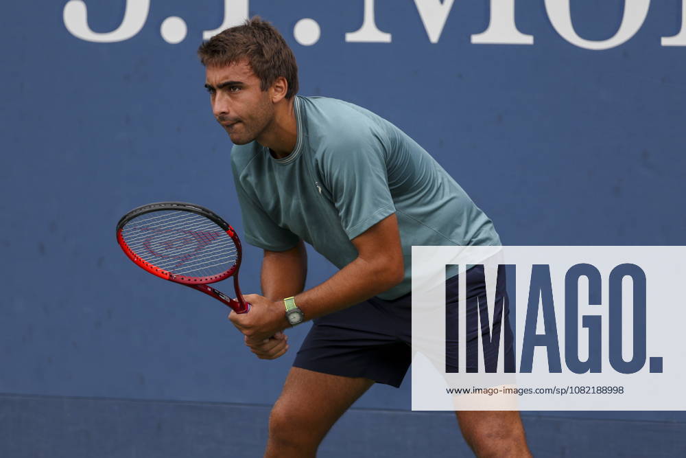 US Open tennis tournament - Day 1 Daniel Merida of Spain in action against Marton Fucsovics of Hungary during the Mens Singles round one of the US Open Tennis Championships at the USTA Billie Jean King National Tennis Center in Flushing Meadows, New York, USA, 30 August 2026. The 2026 US Open tournament runs from 23 August through 13 September. FLUSHING MEADOWS NEW YORK United States