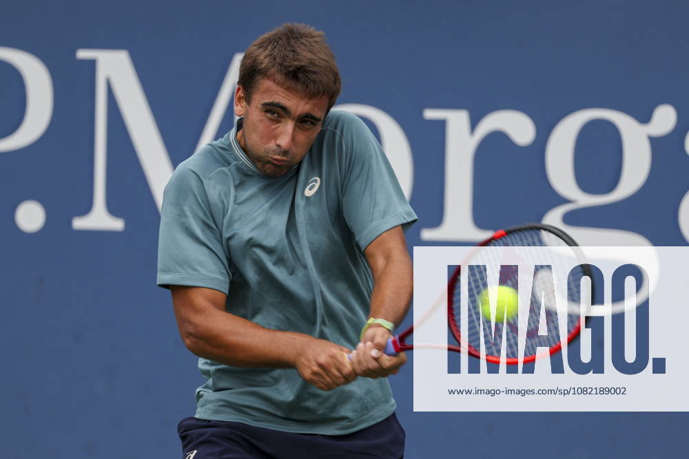 US Open tennis tournament - Day 1 Daniel Merida of Spain in action against Marton Fucsovics of Hungary during the Mens Singles round one of the US Open Tennis Championships at the USTA Billie Jean King National Tennis Center in Flushing Meadows, New York, USA, 30 August 2026. The 2026 US Open tournament runs from 23 August through 13 September. FLUSHING MEADOWS NEW YORK United States