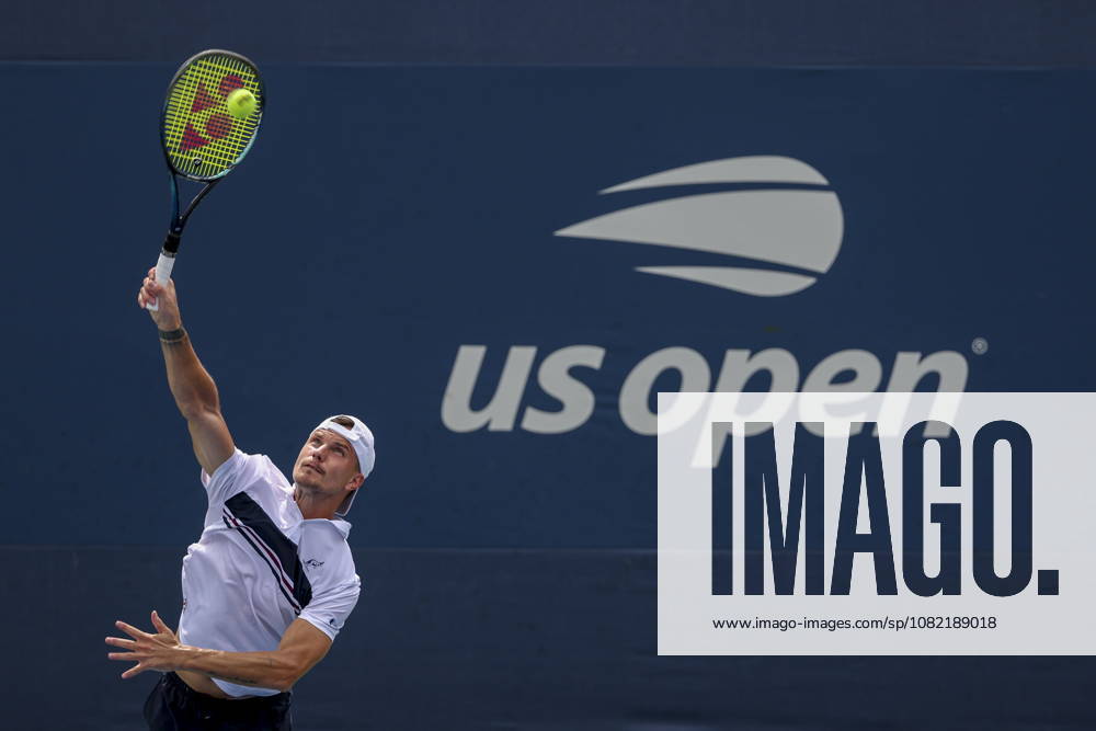 US Open tennis tournament - Day 1 Marton Fucsovics of Hungary in action against Daniel Merida of Spain during the Mens Singles round one of the US Open Tennis Championships at the USTA Billie Jean King National Tennis Center in Flushing Meadows, New York, USA, 30 August 2026. The 2026 US Open tournament runs from 23 August through 13 September. FLUSHING MEADOWS NEW YORK United States