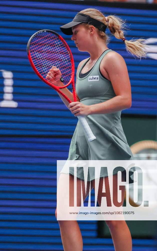 US Open tennis tournament - Day 1 Veronika Erjavec of Slovenia reacts against Jasmine Paolini of Italy during the Womens Singles round one of the US Open Tennis Championships at the USTA Billie Jean King National Tennis Center in Flushing Meadows, New York, USA, 30 August 2026. The 2026 US Open tournament runs from 23 August through 13 September. FLUSHING MEADOWS NEW YORK United States