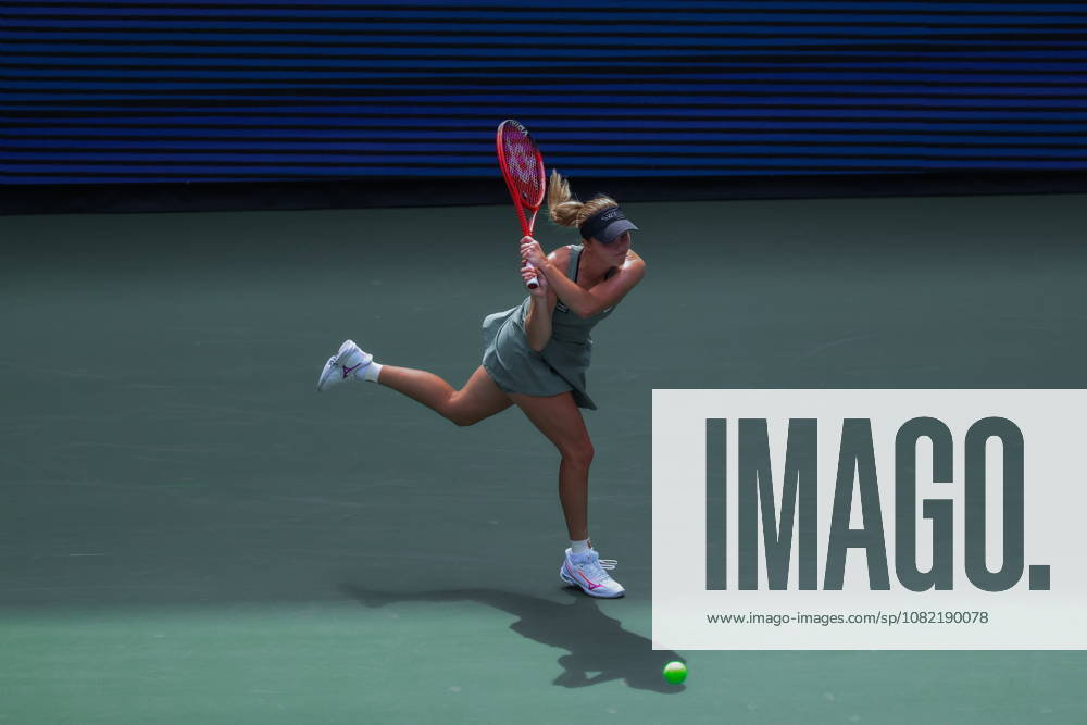 US Open tennis tournament - Day 1 Veronika Erjavec of Slovenia in action against Jasmine Paolini of Italy during the Womens Singles round one of the US Open Tennis Championships at the USTA Billie Jean King National Tennis Center in Flushing Meadows, New York, USA, 30 August 2026. The 2026 US Open tournament runs from 23 August through 13 September. FLUSHING MEADOWS NEW YORK United States