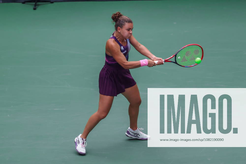 US Open tennis tournament - Day 1 Jasmine Paolini of Italy in action against Veronika Erjavec of Slovenia during the Womens Singles round one of the US Open Tennis Championships at the USTA Billie Jean King National Tennis Center in Flushing Meadows, New York, USA, 30 August 2026. The 2026 US Open tournament runs from 23 August through 13 September. FLUSHING MEADOWS NEW YORK United States