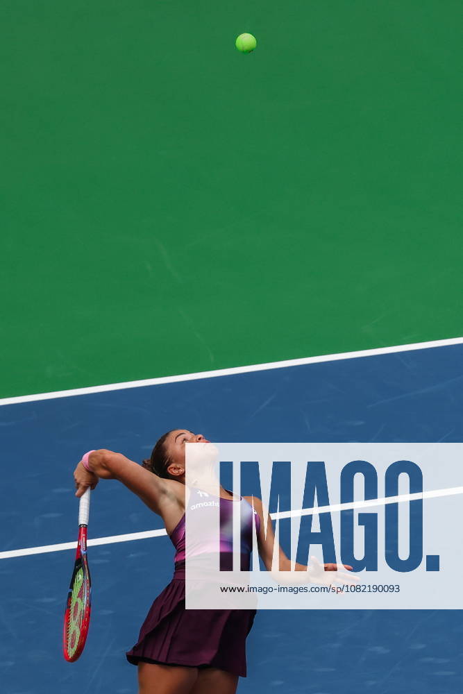 US Open tennis tournament - Day 1 Jasmine Paolini of Italy in action against Veronika Erjavec of Slovenia during the Womens Singles round one of the US Open Tennis Championships at the USTA Billie Jean King National Tennis Center in Flushing Meadows, New York, USA, 30 August 2026. The 2026 US Open tournament runs from 23 August through 13 September. FLUSHING MEADOWS NEW YORK United States