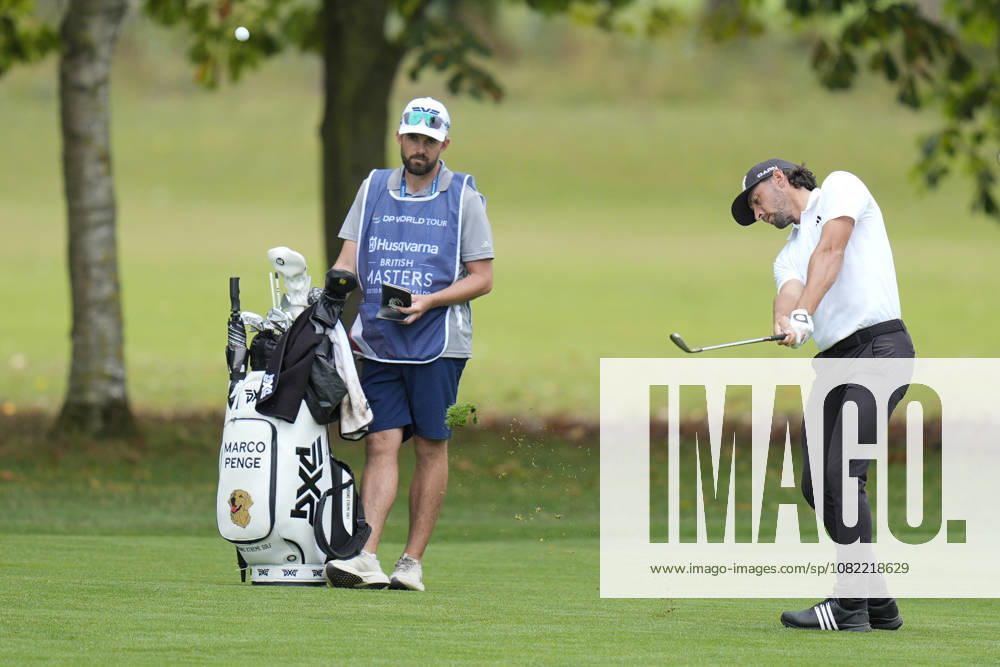 SUTTON COLDFIELD, ENGLAND - AUG 30: Marco Penge (ENG) plays from the second fairway during Round 4 at the 2026 Husqvarna British Masters at The Belfry, Sutton Coalfield on August 30, 2026 in Warwickshire, England The 2026 Husqvarna British Masters