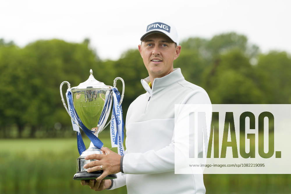 SUTTON COLDFIELD, ENGLAND - AUG 30: Joe Dean (ENG) holds the trophy after winning the 2026 Husqvarna British Masters at The Belfry, Sutton Coalfield on August 30, 2026 in Warwickshire, England The 2026 Husqvarna British Masters
