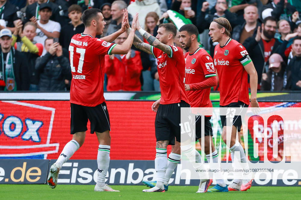 2. Bundesliga - Hannover 96 - Karlsruher SC am 04.09.2026 in der Heinz von Heiden Arena in Hannover Jubel, Torjubel, Torschuetze, Torschütze Marcel Hartel (Hannover 10) jubelt nach seinem Tor zum 2 zu 1 mit Bastian Allgeier (Hannover 17)