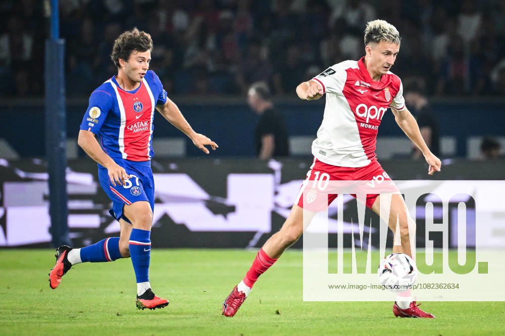Joao NEVES of PSG and Aleksandr GOLOVIN of Monaco during the Ligue 1 match between Paris Saint-Germain (PSG) and AS Monaco at Parc des Princes Stadium on September 04, 2026 in Paris, France. Paris France - ZUMAm308 20260904_zsp_m308_001