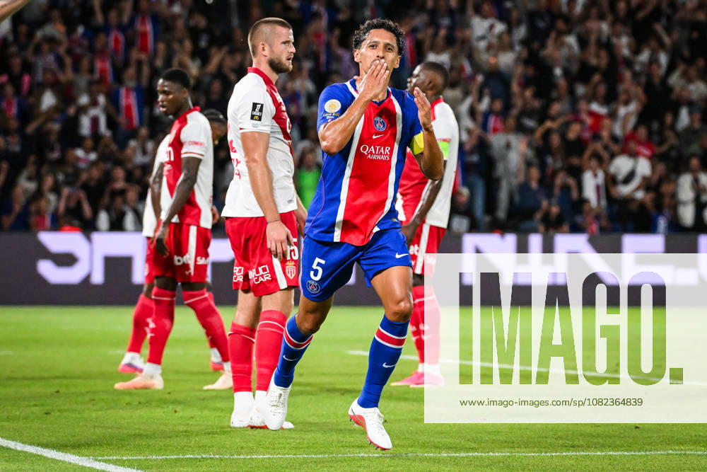 MARQUINHOS of PSG celebrates his goal during the Ligue 1 match between Paris Saint-Germain (PSG) and AS Monaco at Parc des Princes Stadium on September 04, 2026 in Paris, France. Paris France - ZUMAm308 20260904_zsp_m308_006