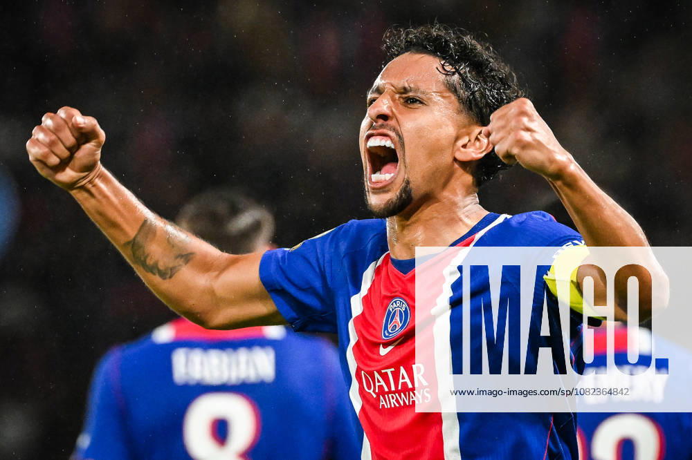 MARQUINHOS of PSG celebrates his goal during the Ligue 1 match between Paris Saint-Germain (PSG) and AS Monaco at Parc des Princes Stadium on September 04, 2026 in Paris, France. Paris France - ZUMAm308 20260904_zsp_m308_008