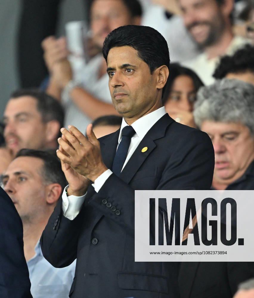 PSG vs AS Monaco: French Ligue 1 PARIS, FRANCE - SEPTEMBER 04: Nasser Al-Khelaïfi (C), President of Paris Saint-Germain, attends the French Ligue 1 soccer match between Paris Saint-Germain and AS Monaco at Parc des Princes stadium in Paris, France on September 04, 2026. Mustafa Yalcin Anadolu Paris France. Editorial use only. Please get in touch for any other usage.