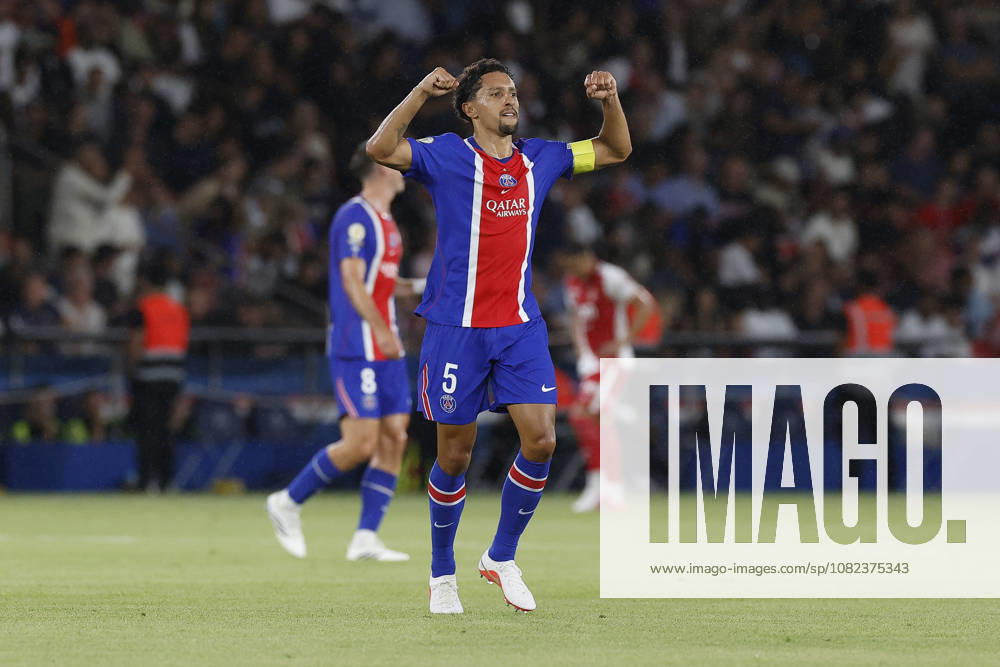 MARQUINHOS of Paris Saint Germain celebrate after scoring during League 1 McDonald s, Day 03 match between PSG and AS MONACO at Parc Des Princes stadium - on September 04 2026. Paris - France Soccer 2026, League 1 McDonaldÃ¢â‚¬â ¢S PSG 1:2 AS MONACO - ZUMAb253 20260904_zsp_b253_040