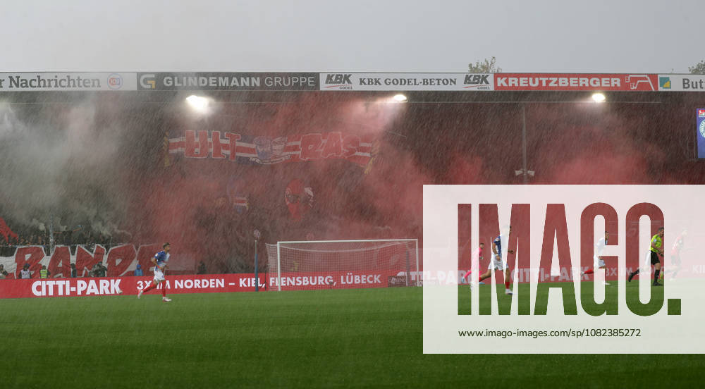 Choreo der kieler Fans Fussball, Herren, Saison 2026 2027, 2.BL, Holstein Stadion, Holstein Kiel gegen 1.FC Nuernberg DFL REGULATIONS PROHIBIT ANY USE OF PHOTOGRAPHS AS IMAGE SEQUENCES AND OR QUASI-VIDEO.