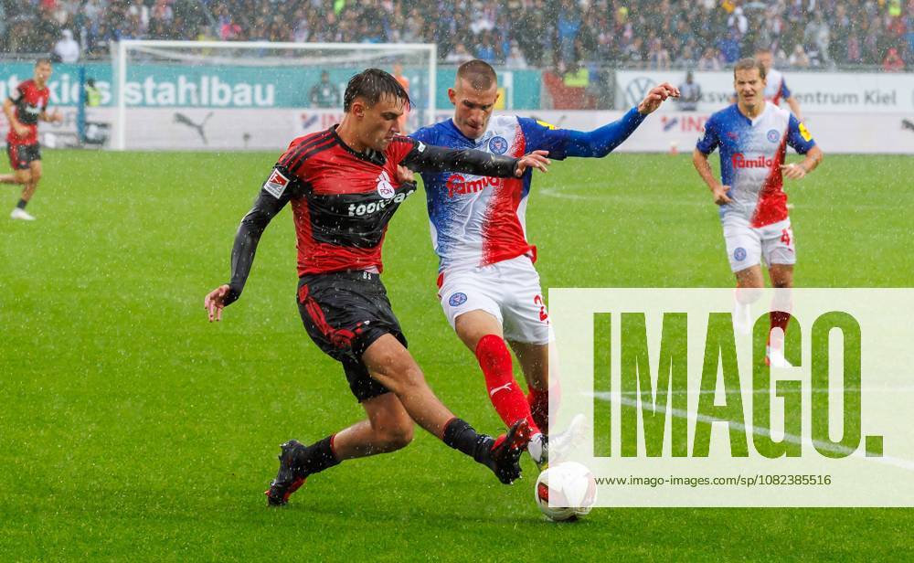 Fussball - Saison 2026 2027 - 2. Fussball - Bundesliga - 04. Spieltag: Holstein Kiel KSV Kieler Sportvereinigung Holstein von 1900 ( Störche ) - 1. FC Nürnberg FCN ( Club ) - Sportfoto Zink DaMa - - DFL regulations prohibit any use of photographs as image sequences and or quasi-video - only for editorial use - Javier Fernandez (8, 1. FC Nürnberg FCN ) flankt Flanke