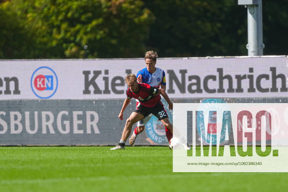 Tim Janisch (1. FC Nürnberg, 32), Jonas Therkelsen (Holstein Kiel, 10) GER, Holstein Kiel vs. 1. FC Nürnberg, Fußball, 2. Bundesliga, Spieltag 04, Saison 2026 2027, 05.09.2026 DFL REGULATIONS PROHIBIT ANY USE OF PHOTOGRAPHS AS IMAGE SEQUENCES AND OR QUASI-VIDEO GER, Holstein Kiel vs. 1. FC Nürnberg, Fußball, 2. Bundesliga, Spieltag 04, Saison 2026 2027, 05.09.2026 Kiel
