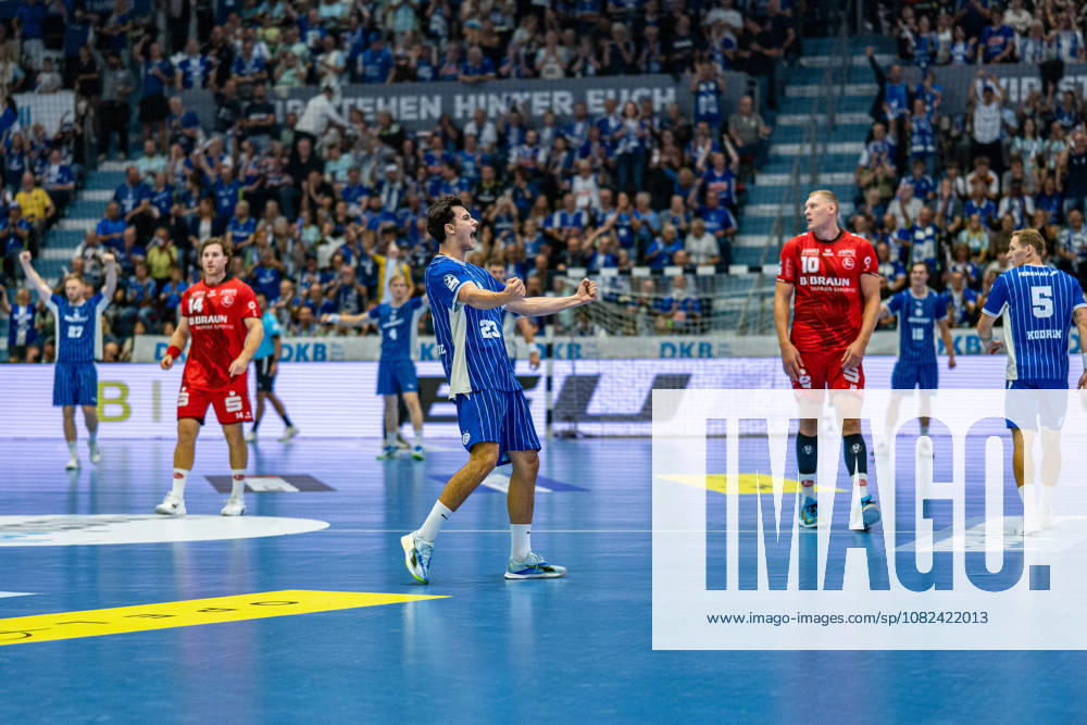 Opel Handball Bundesliga, VfL Gummersbach - MT Melsungen, 05.09.2026 Nikola Roganović (VfL Gummersbach 23), beim Torjubel.; Opel Handball Bundesliga, VfL Gummersbach - MT Melsungen