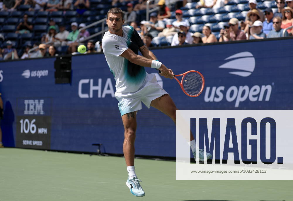 US Open tennis tournament - Day 7 Flavio Cobolli of Italy in action against Alexander Blockx during the Men‚Äôs Singles round 3 of the US Open Tennis Championships at the USTA Billie Jean King National Tennis Center in Flushing Meadows, New York, USA, 05 September 2026. The 2026 US Open tournament runs from 23 August through 13 September. FLUSHING MEADOWS NEW YORK United States