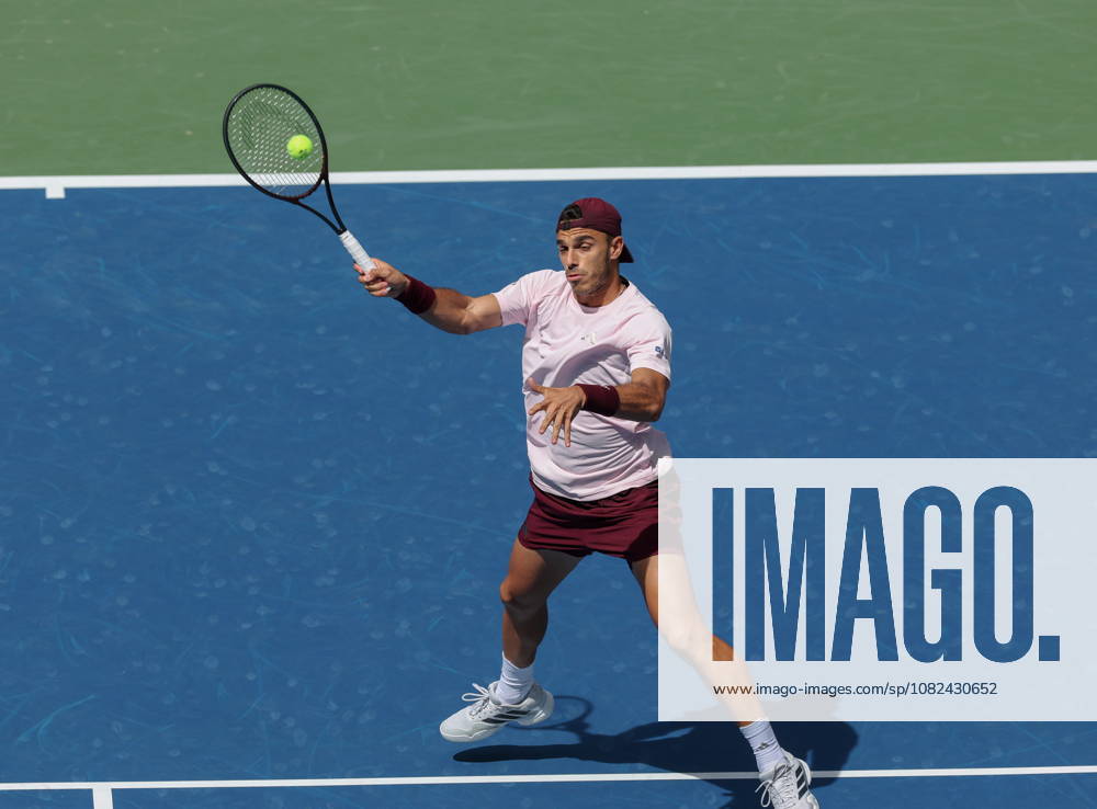 US Open tennis tournament - Day 7 Francisco Cerundolo of Argentina in action against Taylor Fritz of the US during the Mens Singles round 3 of the US Open Tennis Championships at the USTA Billie Jean King National Tennis Center in Flushing Meadows, New York, USA, 03 September 2026. The 2026 US Open tournament runs from 23 August through 13 September. FLUSHING MEADOWS NEW YORK United States