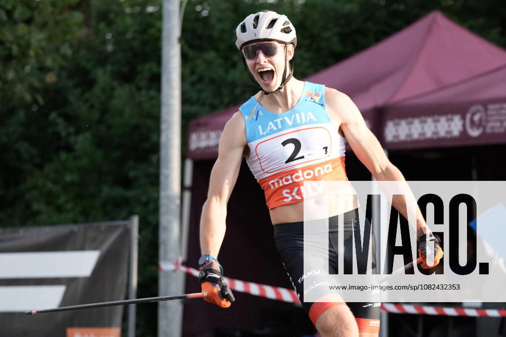 Bruno Bilans of Latvia reacts during the Sprint race of the FIS Rollerski World Championships 2026 in Madona, Latvia, on September 5, 2026. Madona Latvia