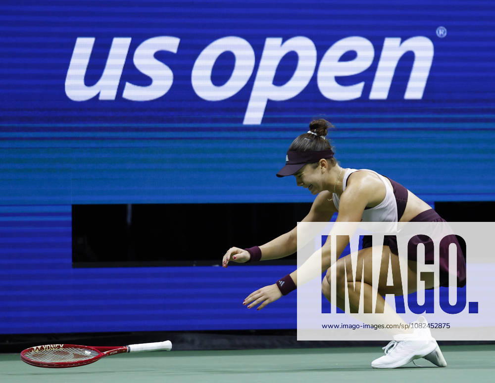 Iva Jovic celebrates after match point defeating Alexandra Eala of the Philippines in 3 sets in Arthur Ashe Stadium in the 3rd round at the 2026 US Open Tennis Championship at the USTA Billie Jean King National Tennis Center in New York City on Saturday, September 5, 2026. NYP20260905136 JOHNxANGELILLO
