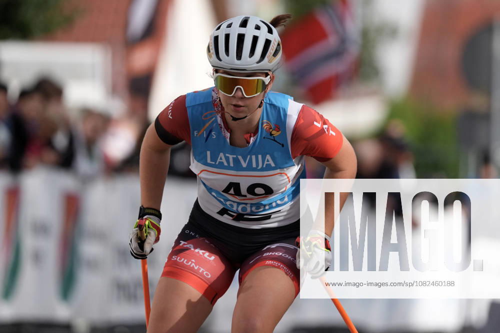 Alise Plate of Latvia competes during the Sprint Qualification race of the FIS Rollerski World Championships 2026 in Madona, Latvia, on September 5, 2026. Madona Latvia