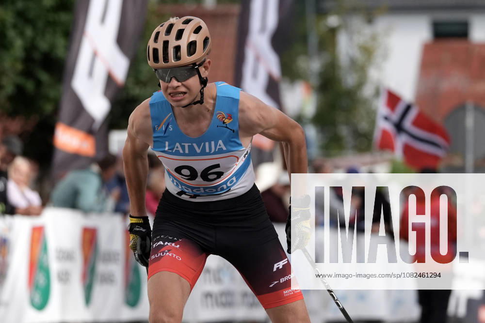Leo Bilans of Latvia competes during the Sprint Qualification race of the FIS Rollerski World Championships 2026 in Madona, Latvia, on September 5, 2026. Madona Latvia