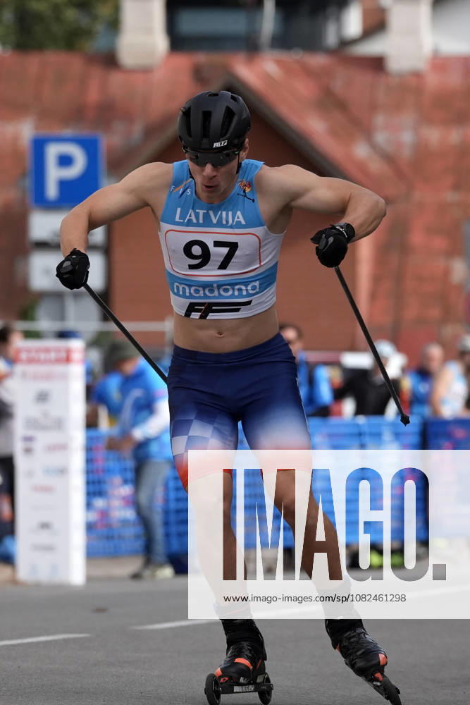 Levi Maury of France competes during the Sprint Qualification race of the FIS Rollerski World Championships 2026 in Madona, Latvia, on September 5, 2026. Madona Latvia