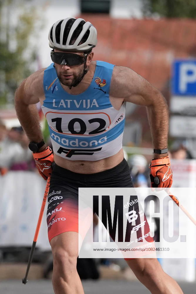 Raimo Vigants of Latvia competes during the Sprint Qualification race of the FIS Rollerski World Championships 2026 in Madona, Latvia, on September 5, 2026. Madona Latvia