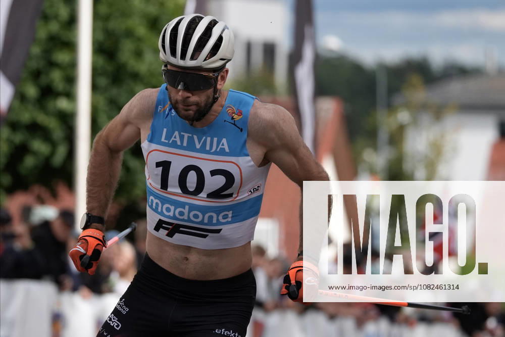 Raimo Vigants of Latvia competes during the Sprint Qualification race of the FIS Rollerski World Championships 2026 in Madona, Latvia, on September 5, 2026. Madona Latvia