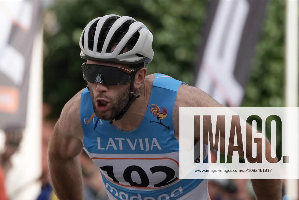 Raimo Vigants of Latvia competes during the Sprint Qualification race of the FIS Rollerski World Championships 2026 in Madona, Latvia, on September 5, 2026. Madona Latvia