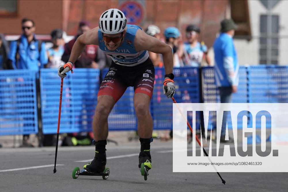 Lauris Kaparkalejs of Latvia competes during the Sprint Qualification race of the FIS Rollerski World Championships 2026 in Madona, Latvia, on September 5, 2026. Madona Latvia