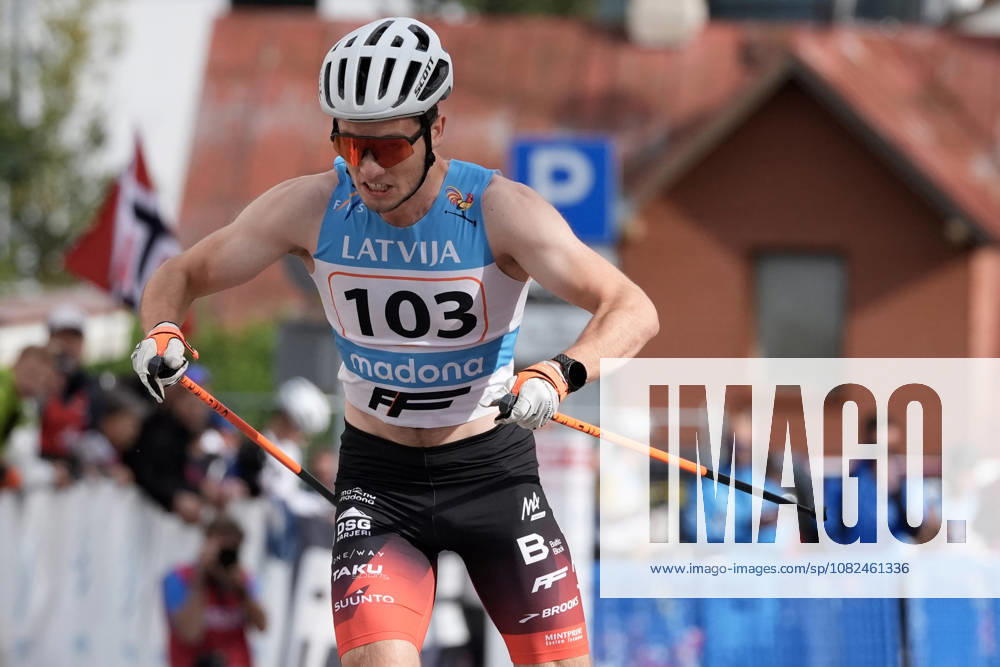 Lauris Kaparkalejs of Latvia competes during the Sprint Qualification race of the FIS Rollerski World Championships 2026 in Madona, Latvia, on September 5, 2026. Madona Latvia