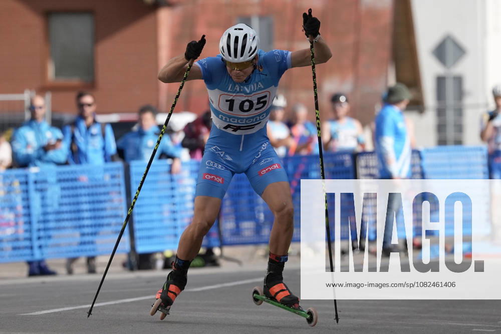 Riccardo Lorenzo Masiero of Italy competes during the Sprint Qualification race of the FIS Rollerski World Championships 2026 in Madona, Latvia, on September 5, 2026. Madona Latvia