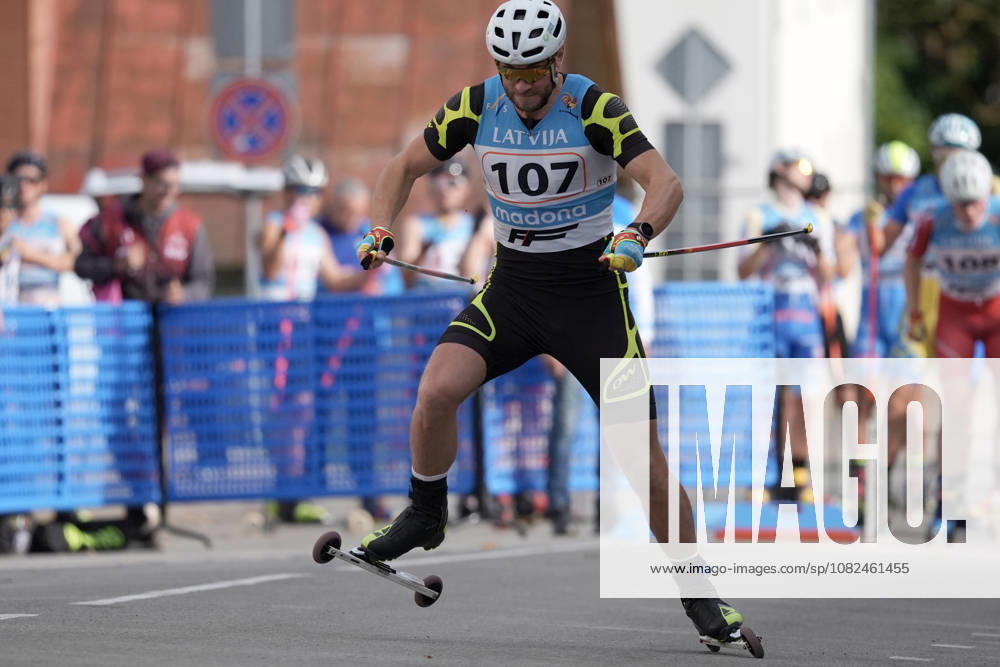 Svyatoslav Matassov of Kazakhstan competes during the Sprint Qualification race of the FIS Rollerski World Championships 2026 in Madona, Latvia, on September 5, 2026. Madona Latvia