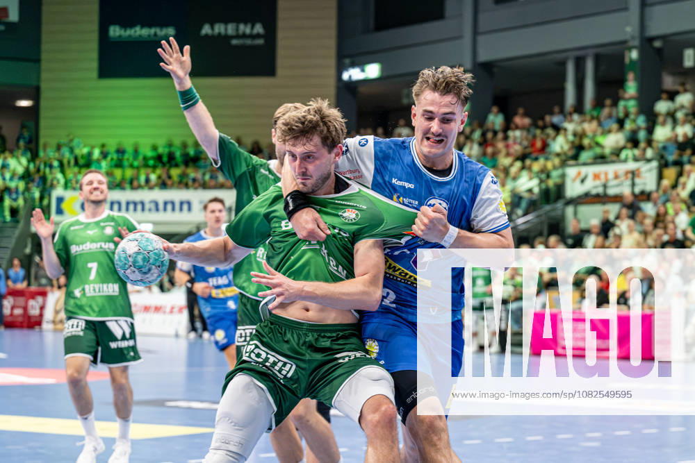 OPEL Handball Bundesliga; HSG Wetzlar - ThSV Eisenach, 07.09.26 Niklas Theiß (HSG Wetzlar, 9), Felix Aellen (ThSV Eisenach, 22), . OPEL Handball Bundesliga; HSG Wetzlar - ThSV Eisenach: Wetzlar, 07.09.26
