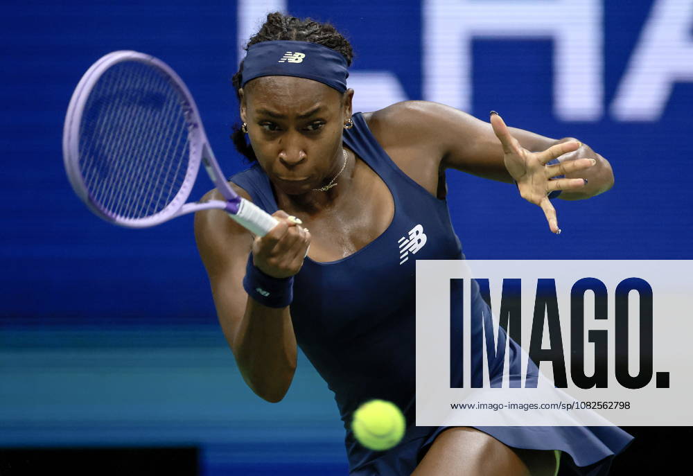 US Open tennis tournament - Day 9 Coco Gauff of the USA in action against Iva Jovic of the USA during their women s singles fourth round match at the US Open Tennis Championships at the USTA Billie Jean King National Tennis Center in Flushing Meadows, New York, USA, 07 September 2026. The 2026 US Open tournament runs from 23 August through 13 September. FLUSHING MEADOWS NEW YORK United States