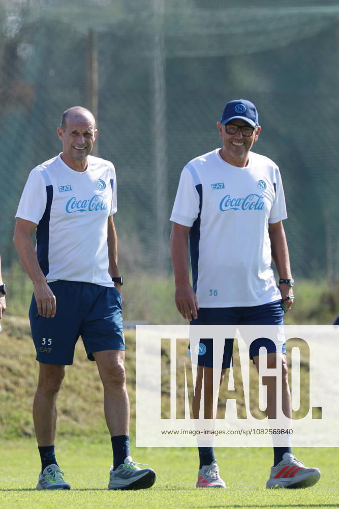 Napolis head coach Massimiliano Allegri, Napolis assistant coach Marco Landucci During training at the SSC Napoli sports center, Champions League Napoli - Arsenal Castel Volturno (CE) on September 08 , 2026