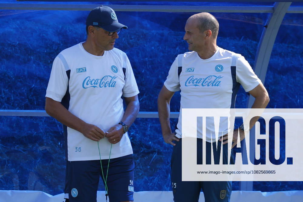 Napolis assistant coach Marco Landucci , Napolis head coach Massimiliano Allegri During training at the SSC Napoli sports center, Champions League Napoli - Arsenal Castel Volturno (CE) on September 08 , 2026
