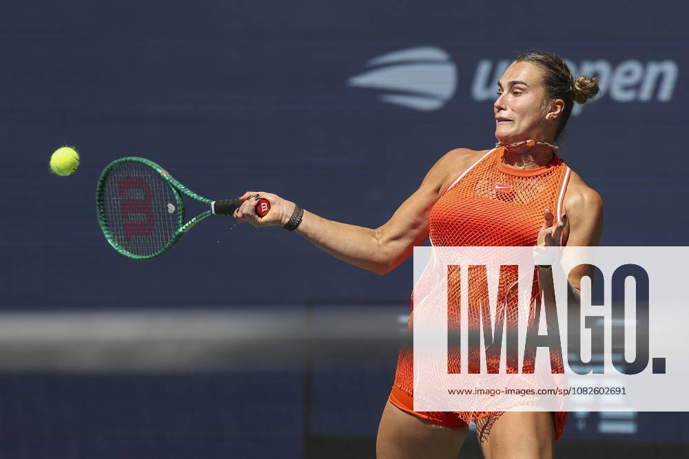 US Open tennis tournament - Day 10 Aryna Sabalenka of Belarus in action against Linda Noskova of Czechia during the Women Singles Quarterfinals match of the US Open Tennis Championships in Flushing Meadows, New York, USA, 08 September 2026. FLUSHING MEADOWS NEW YORK United States
