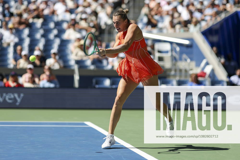 US Open tennis tournament - Day 10 Aryna Sabalenka of Belarus in action against Linda Noskova of Czechia during the Women Singles Quarterfinals match of the US Open Tennis Championships in Flushing Meadows, New York, USA, 08 September 2026. FLUSHING MEADOWS NEW YORK United States